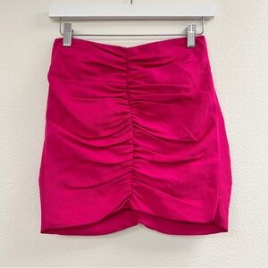 NWT The Sei Fuchsia Pink Ruched Mini Skirt Sz 2